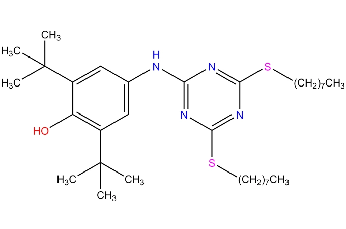 2,6-Di-tert-butyl-4-[[4,6-bis(octylthio)-1,3,5-triazin-2-yl]amino] fenol