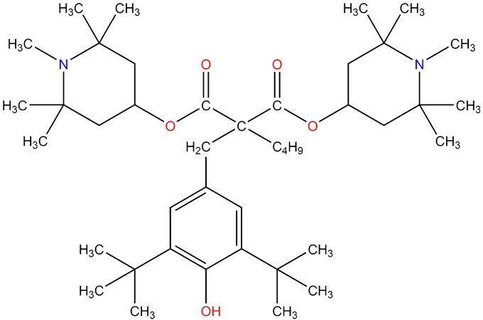 Bis(1,2,2,6,6-pentamethyl-4-piperidinyl)-[[3,5-bis (1,1-dimetiletil)-4-hidroksifenil] metil] bütilmalonat