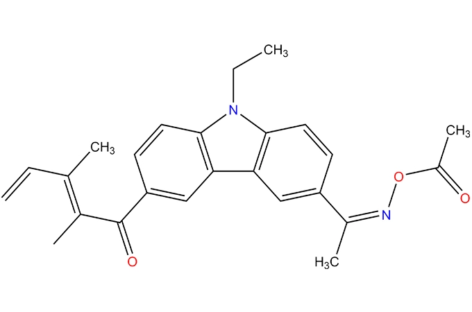 [1-[9-etil-6-(2-metilbenzoil) carbazol-3-yl] etillideneamino] asetat