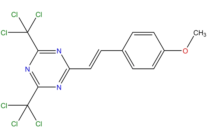 2-[2-(4-metoksifenil-2-il) vinil]-4,6-bis(trichloromethyl)1,3,5-triazin